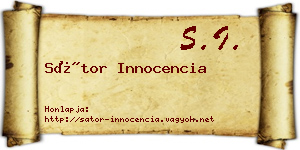 Sátor Innocencia névjegykártya